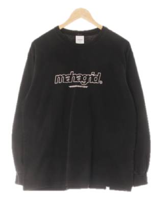 마하그리드 블랙 면 레귤러핏로고긴팔티