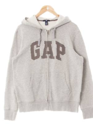 gap 멜란지그레이 면혼방 자수빅로고후드집업