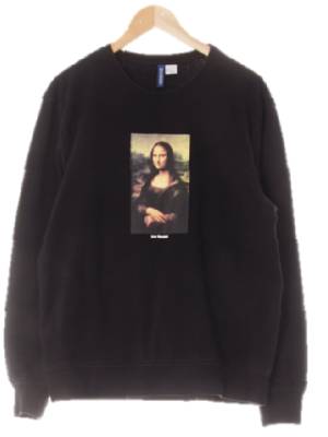 h&m 블랙 면 모나리자라운드맨투맨