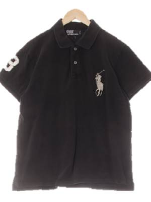 폴로랄프로렌 더스티블랙 면 빅포니카라반팔티