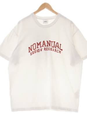 nomanual 화이트 면 빅로고루즈핏반팔티