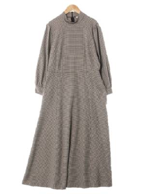 자라 블랙 하운드체크 비스코스혼방 반목맥시원피스