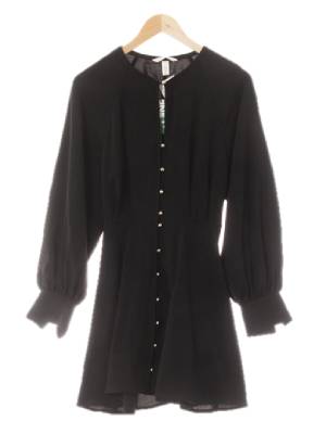 h&m 블랙 골드반원버튼트임원피스