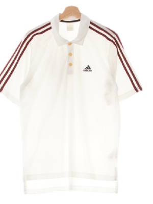 아디다스 화이트 숄더배색삼선폴로반팔티