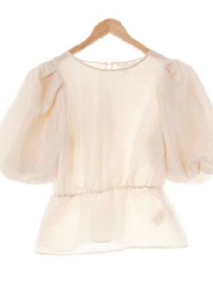 h&m 아이보리 벌룬페플럼백슬릿블라우스
