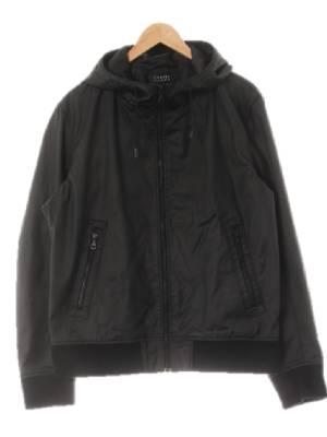 uniqlo 블랙 면 반광하이넥후드점퍼