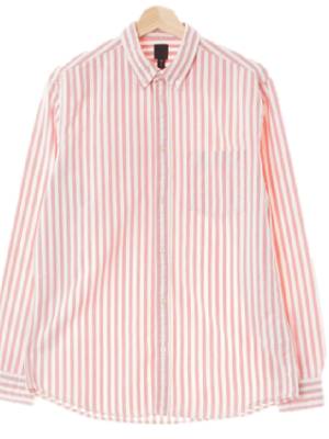h&m 로즈섀도우핑크브라이트화이트 스트라이프 면 포켓클래식셔츠