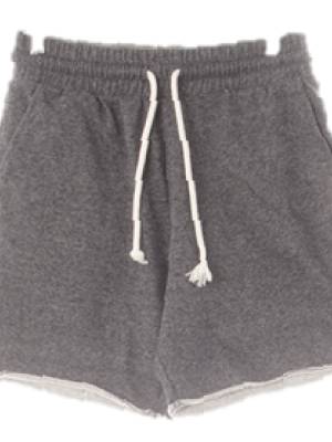 h&m 그레이 면혼방 미드라이즈레귤러핏숏팬츠