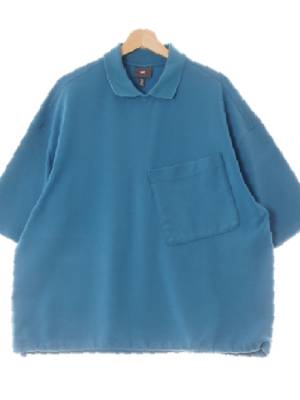 h&m 노스아틀란틱블루 면혼방 언발빅포켓피케반팔맨투맨