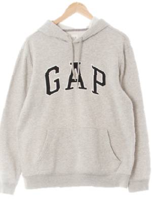 gap 멜란지그레이 면혼방 포켓기모빅로고후드티