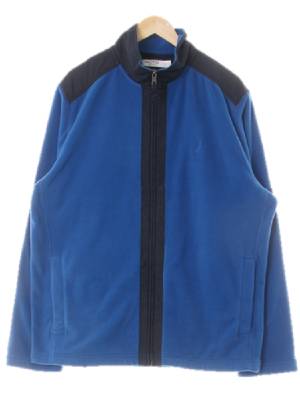 nautica 블루 우븐배색플리스집업점퍼