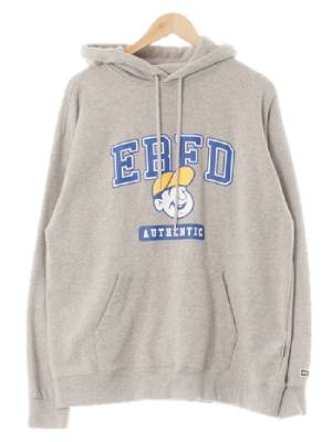 ebbetsfield 그레이 면 빅로고루즈핏후드티