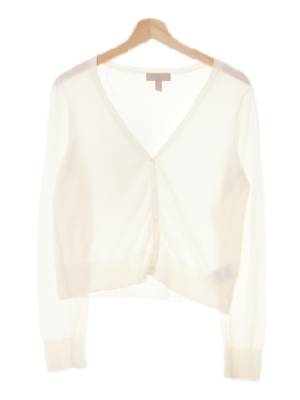 h&m 화이트 비스코스 브이넥가디건