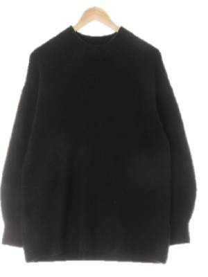 h&m 블랙 울혼방 모크넥스웨터