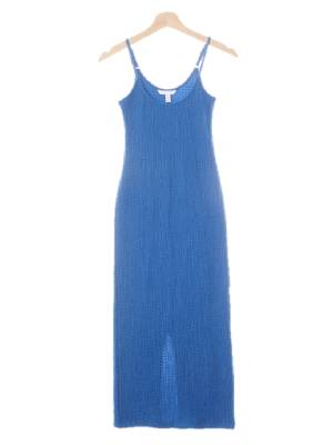 h&m 블루 크링클텍스처슬림스트랩원피스