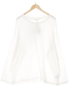 h&m 화이트 면 드롭숄더베이직긴팔티
