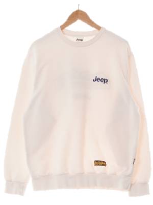jeep 화이트 면혼방 루즈핏맨투맨