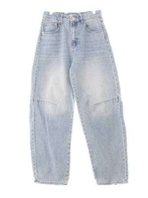h&m 연청 데님 절개커브와이드진