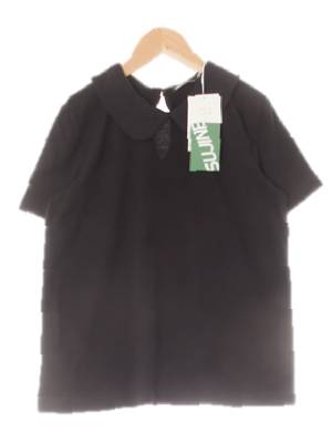 자라 블랙 면 백슬릿라운드카라반팔티