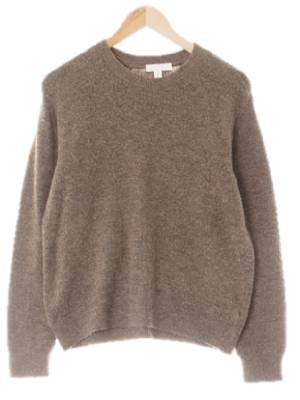 h&m 토피브라운 울혼방 브러시드보카시라운드니트
