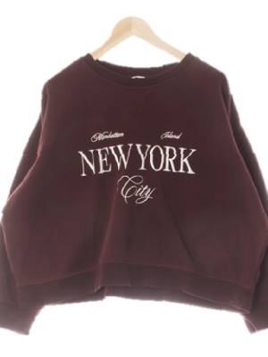 h&m 다크초콜릿브라운 면혼방 뉴욕루즈핏맨투맨