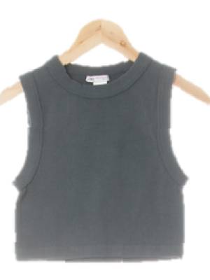 자라 멜란지그린 탱크탑크롭골지나시