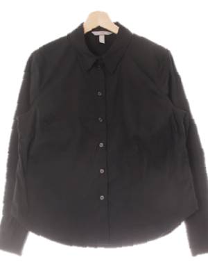 h&m 블랙 면혼방 스트레치루즈셔츠