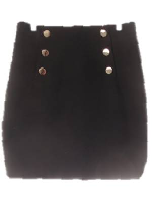 h&m 블랙 비스코스혼방 골드더블버튼h라인스커트