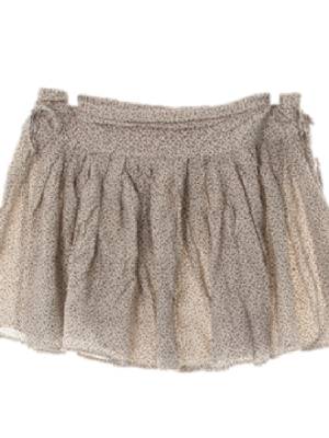 h&m 아이보리블랙 나뭇잎패턴 프릴주름플레어스커트