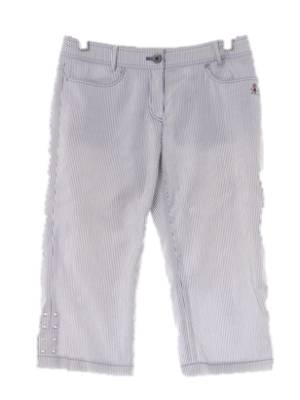 munsingwear 화이트블루 스트라이프 면혼방 7부시어서커골프팬츠