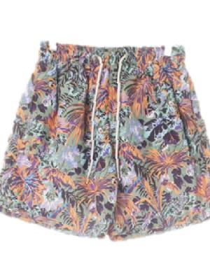 h&m 에메랄드그린 나뭇잎패턴 밴딩쿨비치팬츠