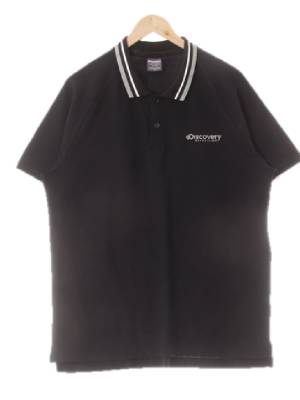 디스커버리 블랙 프린팅 배색나그랑반팔카라티