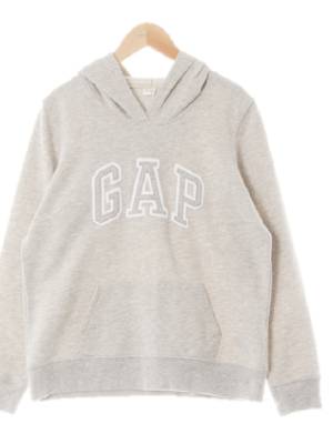 gap 멜란지그레이 면혼방 중앙빅패치로고후드티