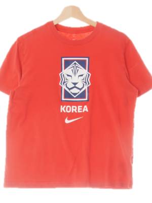 나이키 레드 프린팅 면 코리아그래픽반팔티