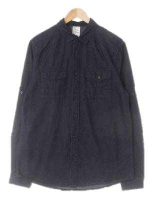 h&m 진청 데님 더블포켓롤업청남방