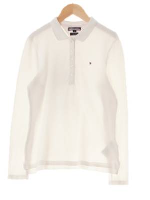 타미힐피거 화이트 면혼방 미니심볼로고카라티