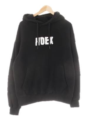 hdex 블랙 면 오버핏기모후드티