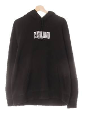 h&m 블랙 면 바코드스타일레터링후드티