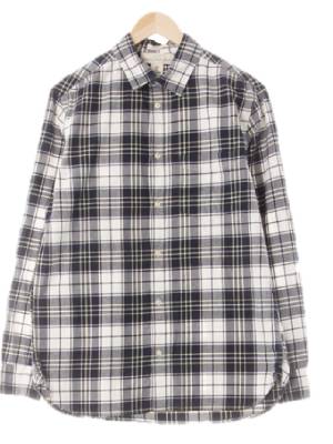 h&m 무드인디고네이비화이트 체크 면 포켓캐주얼셔츠