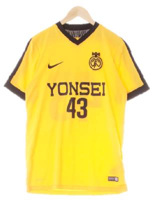 나이키 옐로우 드라이핏 브이넥43번반팔티
