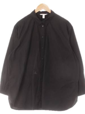 h&m 블랙 면 슬립오버핏긴팔셔츠