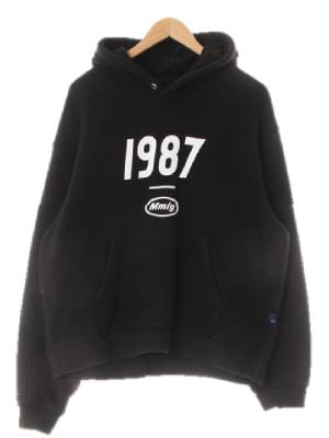 mmlg 블랙 면 1987루즈핏후드티