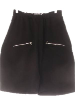 쥬시쥬디 블랙 면혼방 지퍼포켓하프배기팬츠