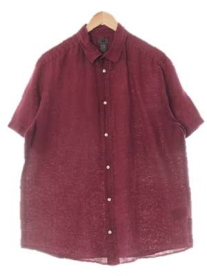 h&m 와인 린넨 루즈핏반소매셔츠