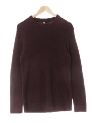 h&m 다크와인 면혼방 와플보카시니트