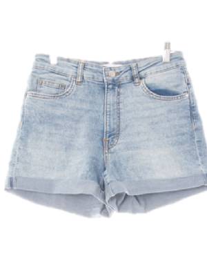 h&m 연청 데님 롤업워싱스트레치숏진