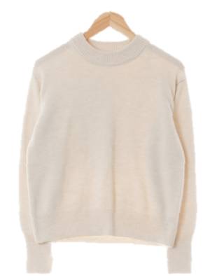 h&m 아이보리 울혼방 보트넥긴팔니트스웨터