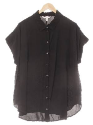 h&m 블랙 비스코스 캡슬리브오버핏블라우스