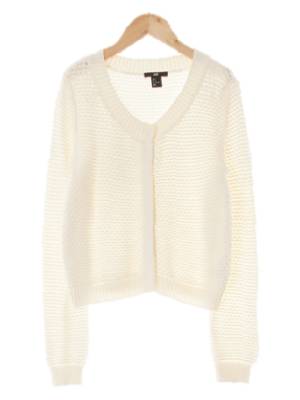 h&m 화이트 면 유넥폼폼가디건