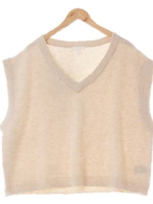 h&m 웜아이보리 울혼방 브이넥오버핏니트조끼
